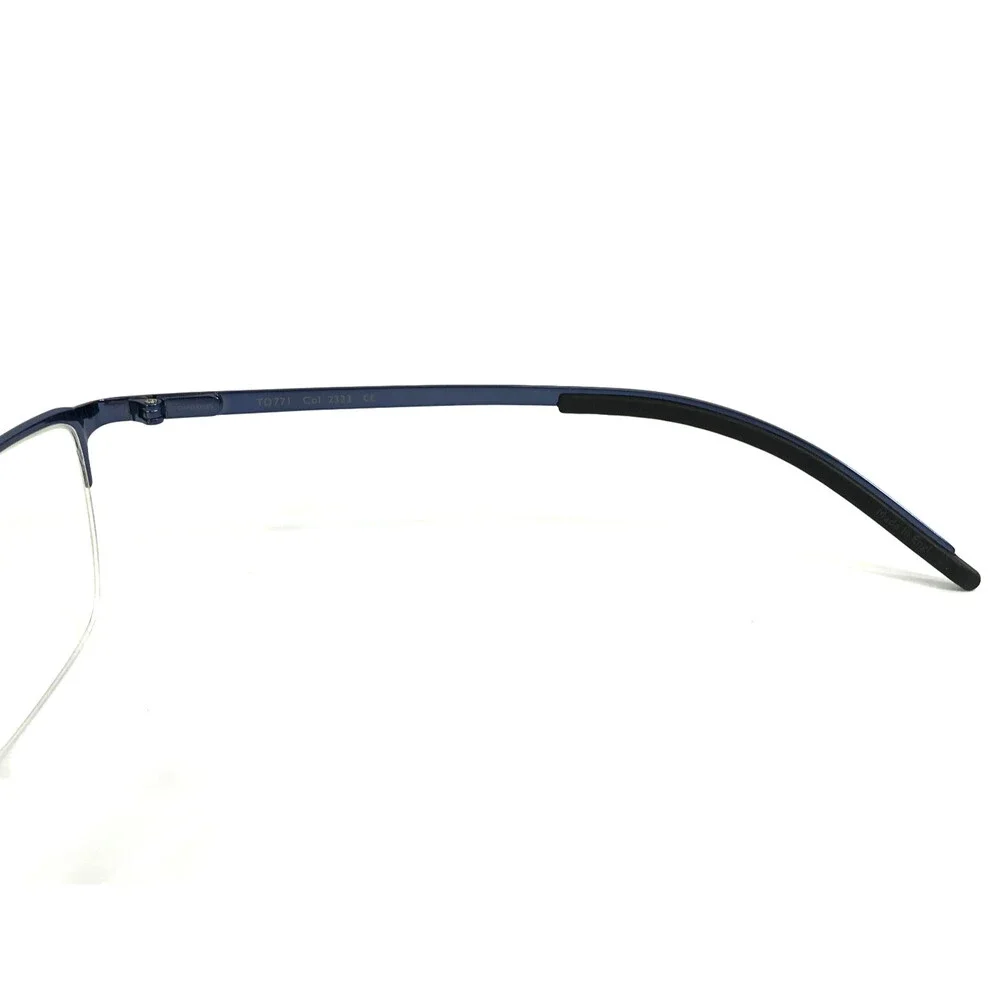 Tom Davies Eyeglasses Frames TD771 Col. 2323 Shiny Ice Blue Half Rim 53-18-135